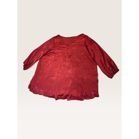 PaperMoon Red Silky Top - Size 3X - Picture 7 of 8